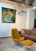 Gelderland draaifauteuil 7405 met hocker zgan>50% off, Ophalen, 75 tot 100 cm, Zo goed als nieuw, Stof