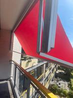 Elektrisch zonnescherm 3.40 meter breed, Ophalen, Zo goed als nieuw, Knikarmscherm, Elektrisch