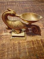 Antieke Indiase massief messing pauw offerschaal, Antiek en Kunst, Ophalen of Verzenden