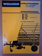 Folder Welger opraapwagens EL 41, EL 70, EL 81 en EL 51, Ophalen of Verzenden, Gelezen, Tractor en Landbouw
