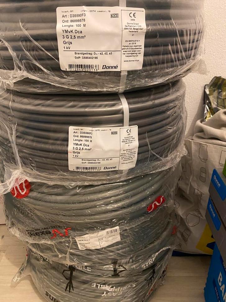 Kabels en Vd draad en stopcontact en schakelaars, Doe-het-zelf en Verbouw, Elektra en Kabels, Nieuw, Kabel of Snoer, Ophalen