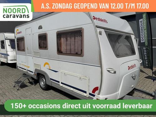Dethleffs New Line 450 RONDZIT + VOORTENT +VASTBED, Caravans en Kamperen, Caravans, Bedrijf, 750 - 1000 kg, Dethleffs, Douche