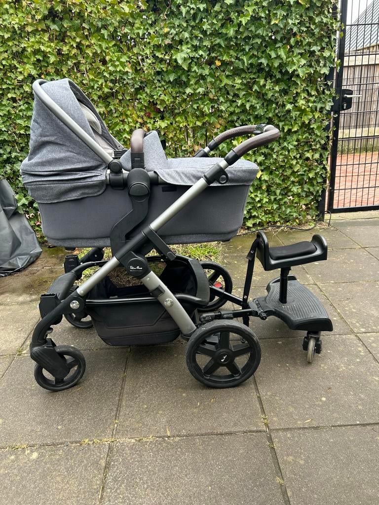 SilverCross Wave Kinderwagen - Slate + Accessoires, Kinderen en Baby's, Kinderwagens en Combinaties, Verstelbare duwstang, Zo goed als nieuw