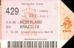 Ticket Nederland - Brazilië 2-2      31-8-1996, Verzamelen, Sportartikelen en Voetbal, Gebruikt, Verzenden