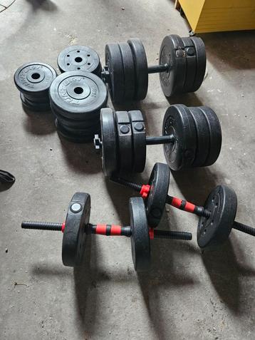 Dumbbell Set Verstelbaar tot Barbell - 52kg beschikbaar voor biedingen
