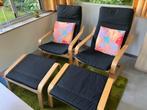 2 ikea pello stoelen met voetenbankjes, Huis en Inrichting, Fauteuils, Ophalen, 75 tot 100 cm, 50 tot 75 cm