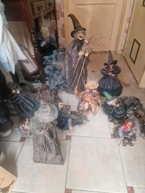 Collectie van Halloween Heksen Decoraties 12 stuks, Ophalen of Verzenden