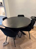 Ronde eethoek met 4 stoelen, Huis en Inrichting, Tafels | Eettafels, Ophalen, Gebruikt, 100 tot 150 cm, Rond