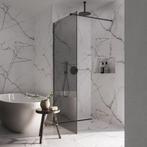 Rookglas Douchewand met Gun Metal Stabilisatiestang en Strip, Doe-het-zelf en Verbouw, Sanitair, Ophalen, Nieuw, Glas, Douche