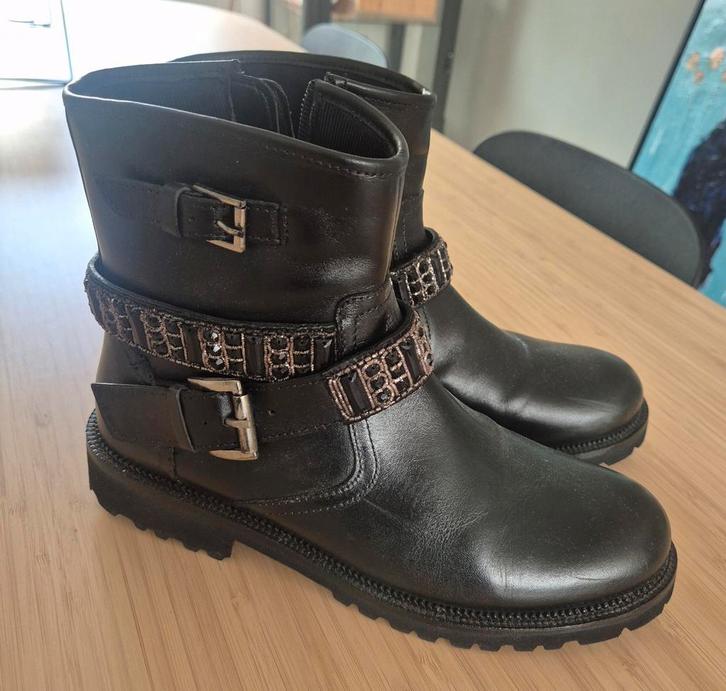 Ulla Popken Enkellaarsjes Leer Zwart - Maat 40, Nieuwstaat, Kleding | Dames, Schoenen, Zo goed als nieuw, Lage of Enkellaarzen