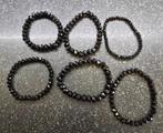 Armbandenset zwart glitter, Sieraden, Tassen en Uiterlijk, Armbanden, Verzenden, Nieuw, Zwart, Elastiek