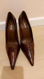 Hoge hakken Pumps hakschoenen lak bruin maat 35, Ophalen of Verzenden, Zo goed als nieuw, Bruin