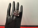 Zilveren ring,et roos mt 18,zilv ring met bloem, Ophalen of Verzenden, Zo goed als nieuw