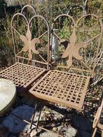 Brocante ijzeren terrasstoelen, Antiek en Kunst, Antiek | Meubels | Bedden, Ophalen