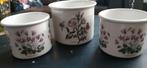 3 overbloempotten Portmeirion  Pottery The  Botanic Garden, Ophalen of Verzenden, Rond, Aardewerk, Minder dan 25 cm
