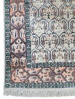 Handgeknoopt oosters zijde Kashmir tapijt floral 91x154cm, Gebruikt, Perzisch, Crème, HYPE POP-UP