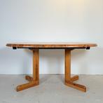 Ovaal uitschuifbare grenen eettafel in Deense stijl, Huis en Inrichting, Tafels | Eettafels, 100 tot 150 cm, Vintage, Ophalen of Verzenden