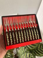 Klein kleinen vork vorkjes vintage brocante zwart 12 stuks, Ophalen of Verzenden