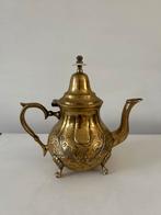 Vintage Marokkaanse Theepot uit Fez goudkleurig, Antiek en Kunst, Curiosa en Brocante, Ophalen of Verzenden