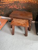 Bijzettafeltjes, Minder dan 55 cm, Rond, Zo goed als nieuw, Hout