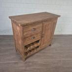 26736 Wijnkast Sideboard Teak 1,00 m, 5 tot 15 flessen, Nieuw, Ophalen of Verzenden, 75 cm of meer