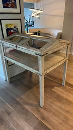 Museum vitrinekast met kleppen, Huis en Inrichting, Kasten | Vitrinekasten, Ophalen, 75 cm of meer, 100 tot 150 cm, Antiek brocante