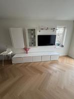 Moderne witte TV wandmeubel/dressoir set, Ophalen, Zo goed als nieuw, 200 cm of meer, Glas
