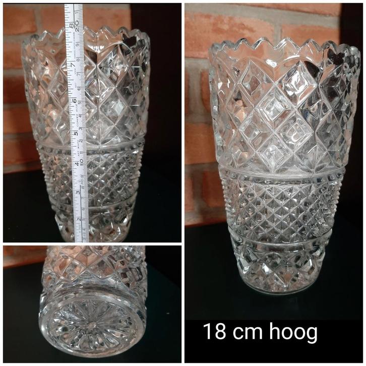 Geslepen vazen, Antiek en Kunst, Antiek | Glas en Kristal, Ophalen of Verzenden