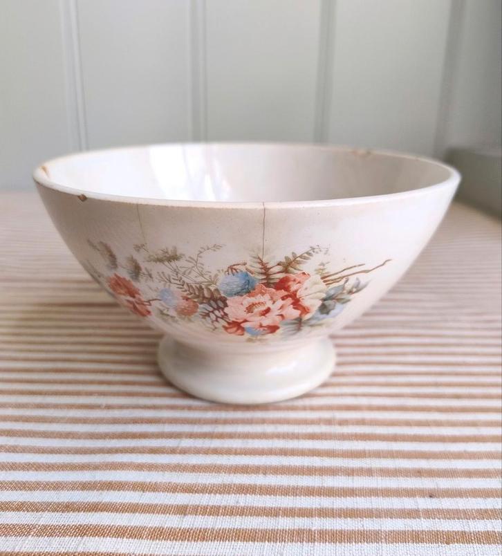 Antiek! Franse kom spoelkom Digoin Sarreguemines France, Antiek en Kunst, Antiek | Schalen, Ophalen of Verzenden