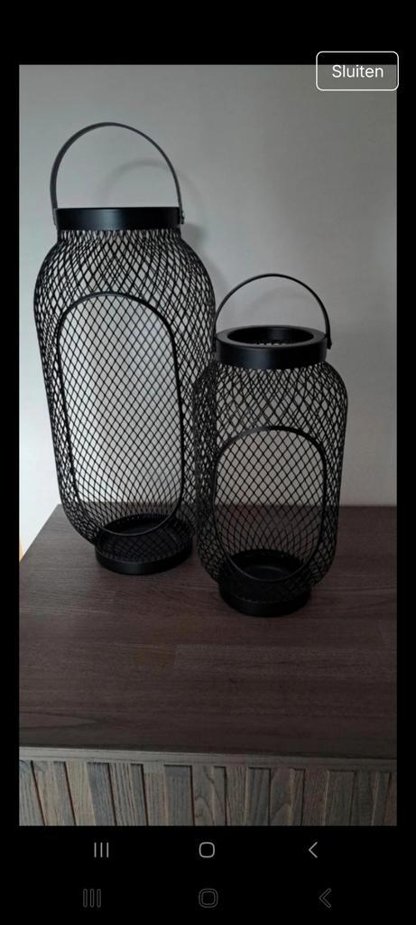 Ikea Toppig Lantaarn - Industrieel Design, Huis en Inrichting, Woonaccessoires | Kandelaars en Kaarsen, Zo goed als nieuw, Kaars