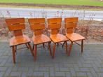 Vintage Brutalist design stoelen, oakwood, zware kwaliteit, Huis en Inrichting, Stoelen, Vijf, Zes of meer stoelen, Gebruikt, Ophalen of Verzenden