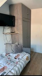 Steigerhout bed met kast, Ophalen, Gebruikt, 90 cm, Eenpersoons