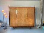 Mid-century Modern - Vintage houten kledingkast, Huis en Inrichting, Ophalen, Gebruikt, Bruin, 150 tot 200 cm
