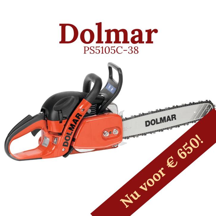 Kettingzaag Dolmar PS5105C-38, Doe-het-zelf en Verbouw, Gereedschap | Zaagmachines, Nieuw, Kettingzaag, 1200 watt of meer, 30 tot 70 mm