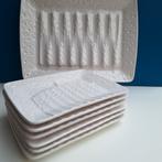 Brocante Aardewerk Aspergeschaal met Borden, Ophalen of Verzenden, Gebruikt, Crème, Schaal