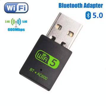 Wi-Fi Adapter 600 Mbps + BLuetooth 5.0 Supersnel USB C optie beschikbaar voor biedingen