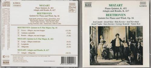 Mozart-Piano Quintet/Beethoven-QuintetPiano/Wind-Jandó,Kiss, Cd's en Dvd's, Cd's | Klassiek, Zo goed als nieuw, Kamermuziek, Classicisme