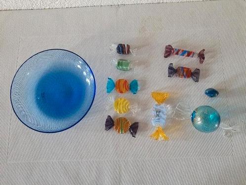 Murano glas  schaaltje met diverse snoepjes, Antiek en Kunst, Antiek | Glas en Kristal, Ophalen of Verzenden