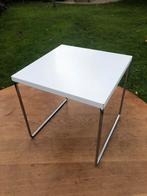 Witte Bijzettafel - Strak Design -, Minder dan 45 cm, Minder dan 55 cm, Gebruikt, Metaal of Aluminium