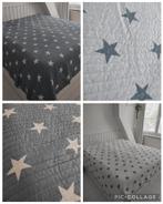 Groot Quilt Sprei Sterren omkeerbaar wit grijs 2 pers bed, Ophalen of Verzenden, Zo goed als nieuw, Tweepersoons, Wit