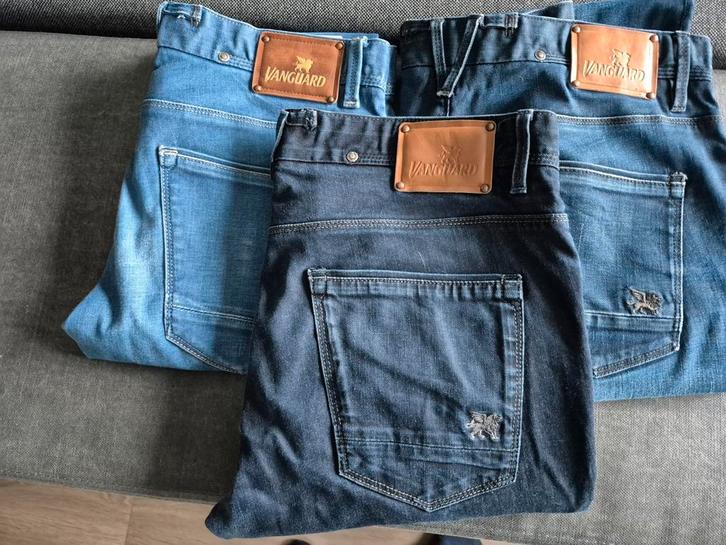 3 mooie en stoere Vanguard jeans in een zeer goede staat, Kleding | Heren, Spijkerbroeken en Jeans, Zo goed als nieuw, W32 (confectie 46) of kleiner