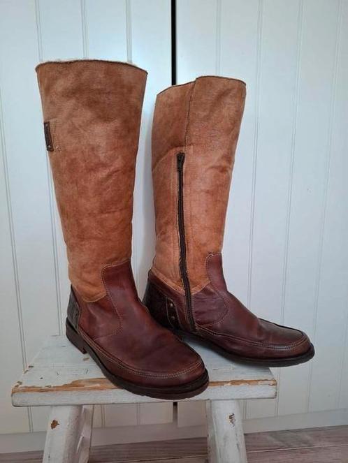 Floris van Bommel laarzen mt 38, Kleding | Dames, Schoenen, Zo goed als nieuw, Hoge laarzen, Bruin, Verzenden
