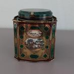 D.E. PICKWICK groen/gouden theeblik VINTAGE, Verzamelen, Blikken, Ophalen of Verzenden, Gebruikt, Thee, Douwe Egberts