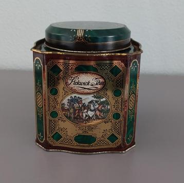 D.E. PICKWICK groen/gouden theeblik VINTAGE beschikbaar voor biedingen