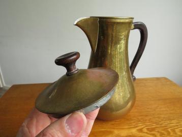Messing met palissander koffiekan ( jaren 30 Bauhaus stijl ) beschikbaar voor biedingen