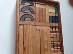 Oude nostalgische houten blokken doos bouwdoos, Antiek en Kunst, Antiek | Speelgoed, Ophalen