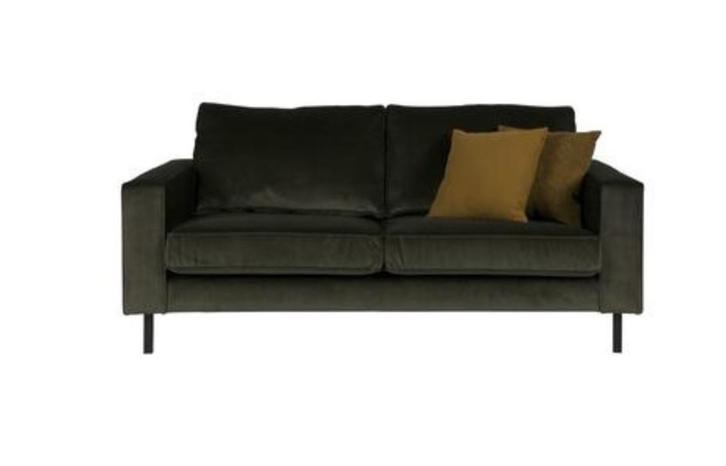 WOOOD Set Bank Robin + hocker + 2 poef velvet fluweel groen, Huis en Inrichting, Banken | Bankstellen, Gebruikt, 200 tot 250 cm