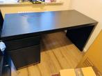 Zwart Malm Bureau van Ikea, Huis en Inrichting, Bureaus, Ophalen, Gebruikt, Bureau