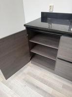 Moderne greeploze houtkleurige rechte keuken+GEDEMONTEERD, Huis en Inrichting, Wit, Enkelwandige keuken, Ophalen of Verzenden