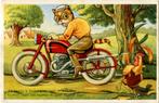 HP9 Illustrator WIE? POEZEN KAT op motorfiets poes - Humor, Verzamelen, Ansichtkaarten | Themakaarten, 1940 tot 1960, Overige thema's
